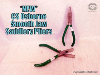 CSO94SMPLR – CS Osborne #94 smooth jaw saddler pliers. Smooth inside jaws and the edges have been buffed to remove sharp edges to avoid marking leather. Good for crimping or pulling leather – $50.00