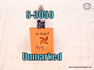 S-3050 – Unmarked geometric crazy leg stamp, 3-8 inch – $80.00