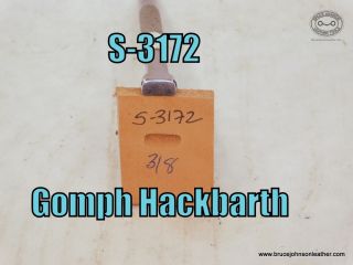 SOLD - S-3172 – Gomph Hackbarth smooth beveler, 3-8 inch wide – $25.00