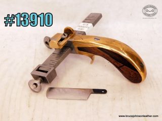 SOLD - 13910 – CS Osborne brass with rosewood inlay handle draw gauge. Has the sliding top guide, a rare find – $175.00
