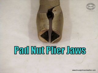 Close-up of the squared jaw tips of pad nut pliers