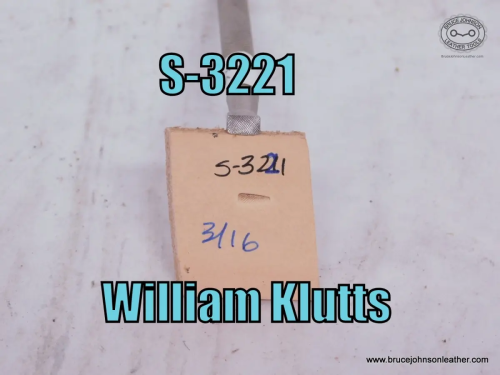 S-3221-William Klutts checkered beveler, 3-16 inch wide – $35.00