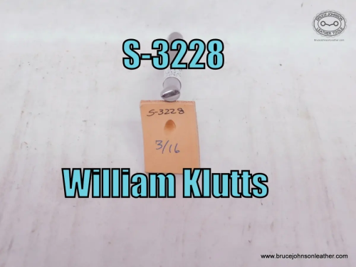 S-3228 William Klutts undershot lifter stamp, 3-16 inch – $35.00.