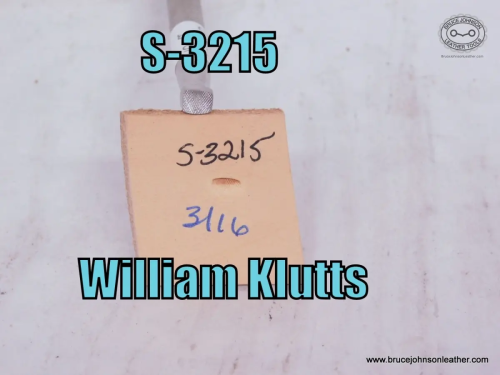 S-3215-William Klutts checkered beveler, 3-16 inch Y – $35.00.