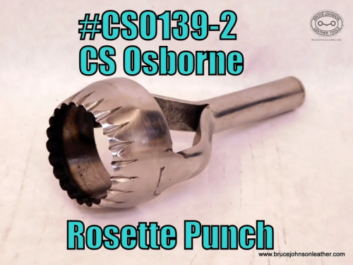 CS Osborne New 2 inch rosette punch, sharpened – $155.00 – in stock.