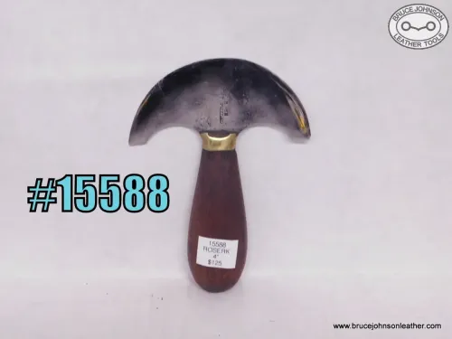 15588 – Rose round knife, 4 inches wide, some arrested pitting with clean edges – $125.00.