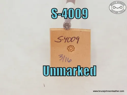 S-4009 – Unmarked birds eye background stamp – small flower, 3/16 inch – $20.00