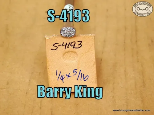 S-4193 – Barry King pebbled matting stamp, 1/4 X 5/16 inch – $25.00.