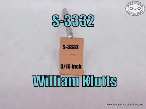 S-3332 – William Klutts checkered beveler, 3/16 inch – $35.00