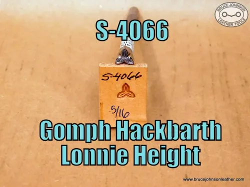 S-4066 – Gomph Hackbarth Lonnie Height geometric stamp, 5/16 inch – $45.00