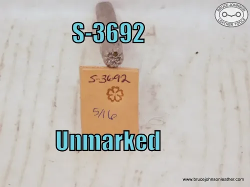 S-3692 – Unmarked forged flower stamp, 5/16 inch – $50.00.