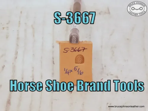 S-3667 – Horse Shoe Brand Tools border stamp, 1/4 X 5/16 inch – $60.00.