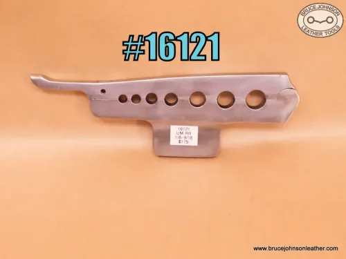 16121 – Unmarked vise mounted 7 hole rein rounder, 1/8 – 9/16 inch holes – $175.00.