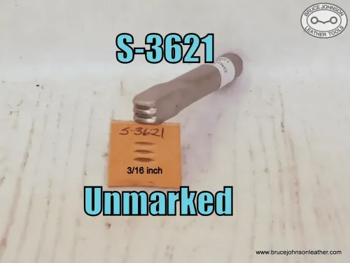 SOLD - S-3621 – unmarked forged crease stamp, ridges 3/16 inches apart – $30.00.