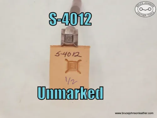 S-4012 – Unmarked geometric stamp, 1/2 inch – $80.00.