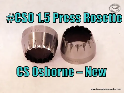 CS Osborne New 1-1/2 inch rosette press cutter die, sharpened – $110.00 – in stock