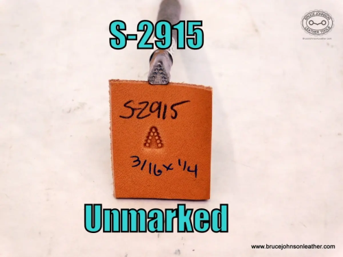 S-2915 – unmarked triangular border stamp, 3-16 inch wide at base – $45.00.
