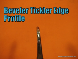 Beveled Tickler profile leaves a wider and bolder crease line, when used in a cut line it will open the cut and bevel the edges back