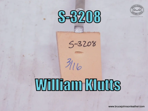 S-3208 -William Klutts checkered beveler, 3-16 inch wide – $35.00