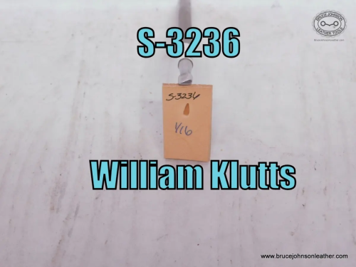 S-3236 William Klutts undershot lifter stamp, 1-16 inch – $35.00.