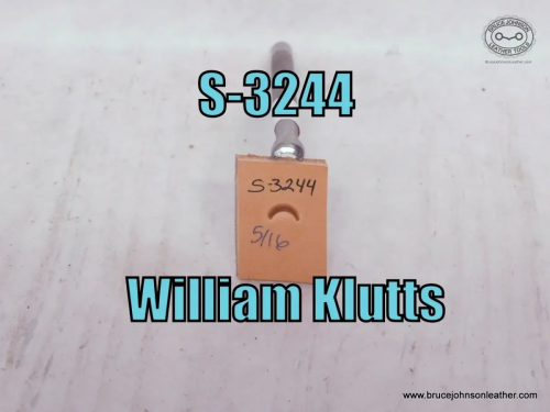 S-3244-William Klutts crowner stamp, 5-16 inch wide at base – $30.00.