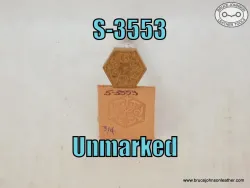 S-3553 - Unmarked hexagonal geometric stamp, 3/4 inch – $20.00.
