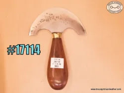 17114 – unmarked vintage round knife, 4-1/4 inches wide, some pitting away from the edge – $80.00