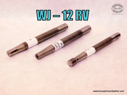 WJ-12 RV-Jueschke three-piece rivet set for #12 copper rivets – bur setter, peener, and domer – $135.00– in stock.