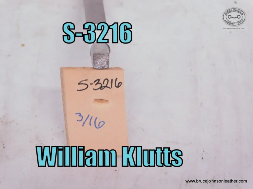 S-3216-William Klutts checkered beveler, 3-16 inch-wide – $35.00.