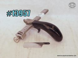 13957 – CS Osborne Newark marked cast metal handle draw gauge – $65.00.