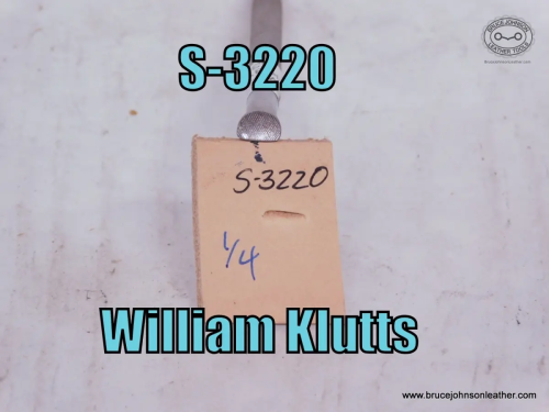 S-3220-William Klutts checkered beveler, 1-4 inch – $35.00.
