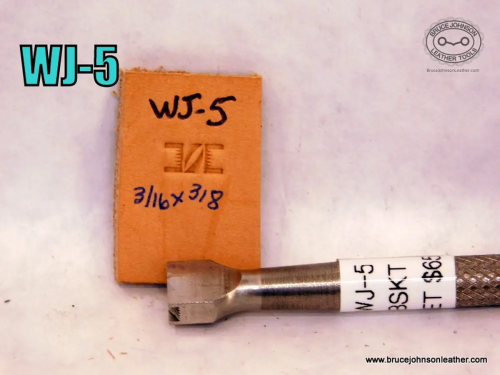 WJ-5-Jueschke diagonal line basket stamp, 3-16 X 3-8 inch – $65.00.