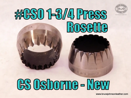 CS Osborne 1-3/4 inch rosette press cutter die, sharpened – $115.00 – in stock.