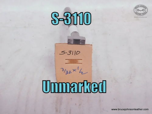 S-3110 – Unmarked line center basket stamp, 3/32 x 1/2 inch – $80.00