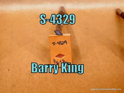 S-4329 – Barry King geometric stamp, 3/16 X 3/8 inch – $45.00.