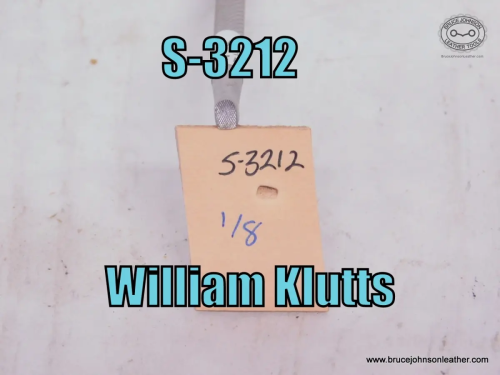 S-3212-William Klutts checkered beveler, 1-8 inch wide – $35.00.