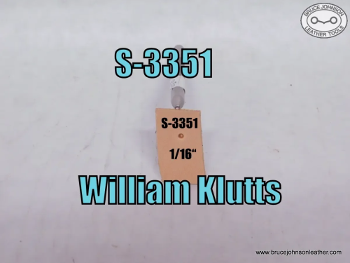 S-3351 – William Klutts smooth seed stamp, 1/16 inch – $25.00.