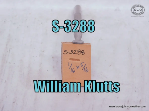 S-3288 –_William Klutts horizontal line thumbprint 1-16 X 5-16 inch – $35.00.