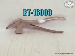 BT-16003 – #2 lasting pliers, 1-2 inch-wide tips jaws are clean, some pitting on sides – $20.00.