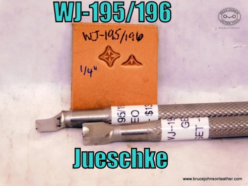WJ-195-196 – Jueschke geometric block stamp, 1-4 inch – $130.00.