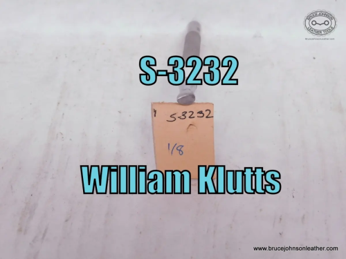 S-3232-William Klutts undershot lifter stamp, 1-8 inch – $35.00.