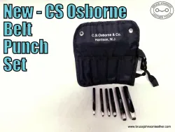 CS Osborne K-245 – belt punch set with 6 sizes (#2,#4,#6,#9,#12,#14) and pouch – $85.00. - in stock