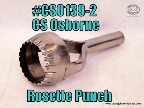 CS Osborne New 2 inch rosette punch, sharpened – $160.00 – in stock.