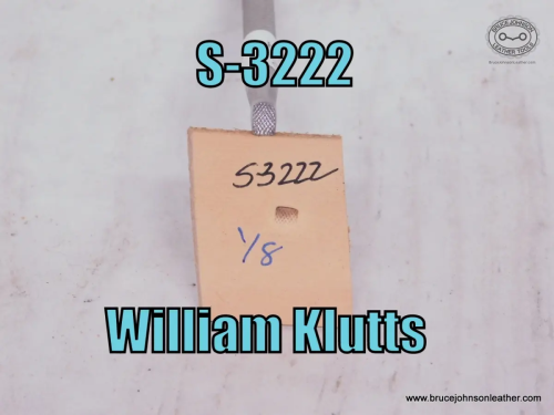 S-3222-William Klutts checkered beveler, 1-8 inch – $35.00.