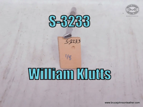 S-3233 William Klutts undershot lifter stamp, 1-8 inch – $35.00.