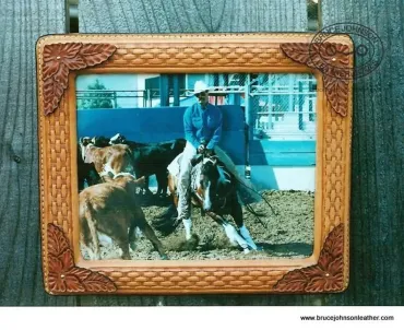 Picture frame with floral corners