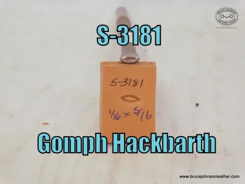 S-3181 –Gomph Hackbarth oval seed, 1-16 X 5-16 inch – $25.00.