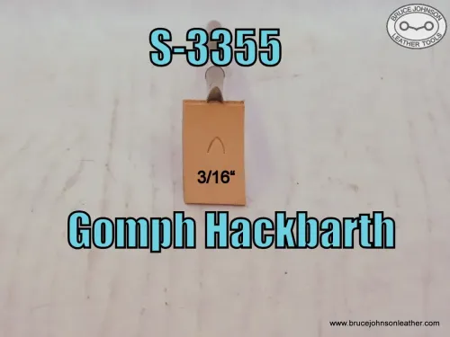 S-3355 – Gomph Hackbarth mule foot stamp, 3-16 inch wide at base – $30.00.