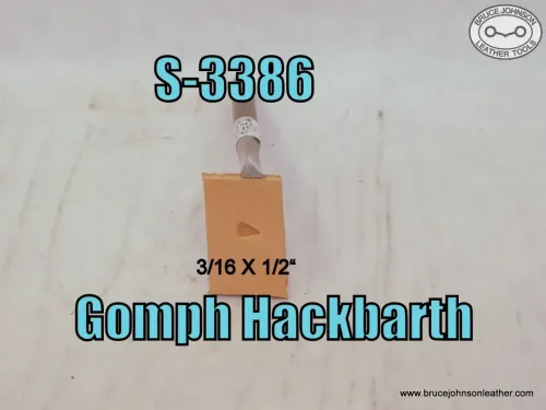 S-3386 – Gomph Hackbarth checkered triangular beveler, 3-16 X 1-2 inch – $30.00.