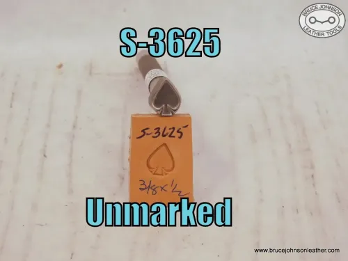 S-3625 – Unmarked Spade stamp, 3-8X 1-2 inch – $20.00.